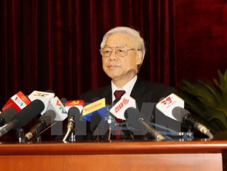 11.5.2017 Lan ảnh Bài phát biểu của Tổng Bí thư tại phiên bế mạc Hội nghị Trung ương 5