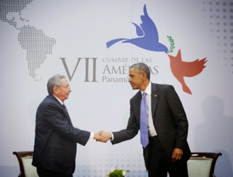 Cuộc gặp lịch sử giữa Tổng thống Mỹ Barack Obama và Chủ tịch Cuba Raul Castro ngày 10-4-2015
