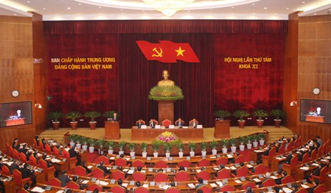 Toàn cảnh Hội nghị lần thứ 8 Ban Chấp hành Trung ương khóa XI. Ảnh Thống Nhất TTXVN