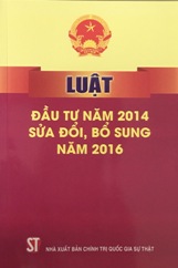 Luật đầu tư năm 2014 sửa đổi, bổ sung năm 2016