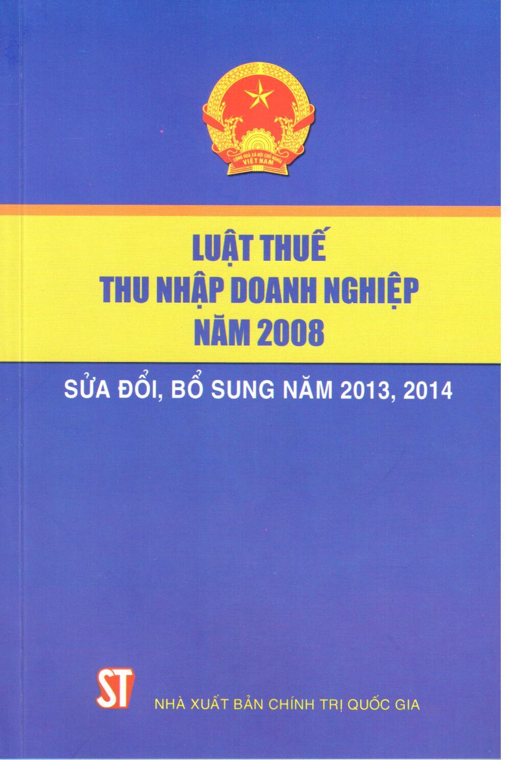 Luật thuế thu nhập doanh nghiệp 2008 sửa đổi, bổ sung năm 2013, 2014